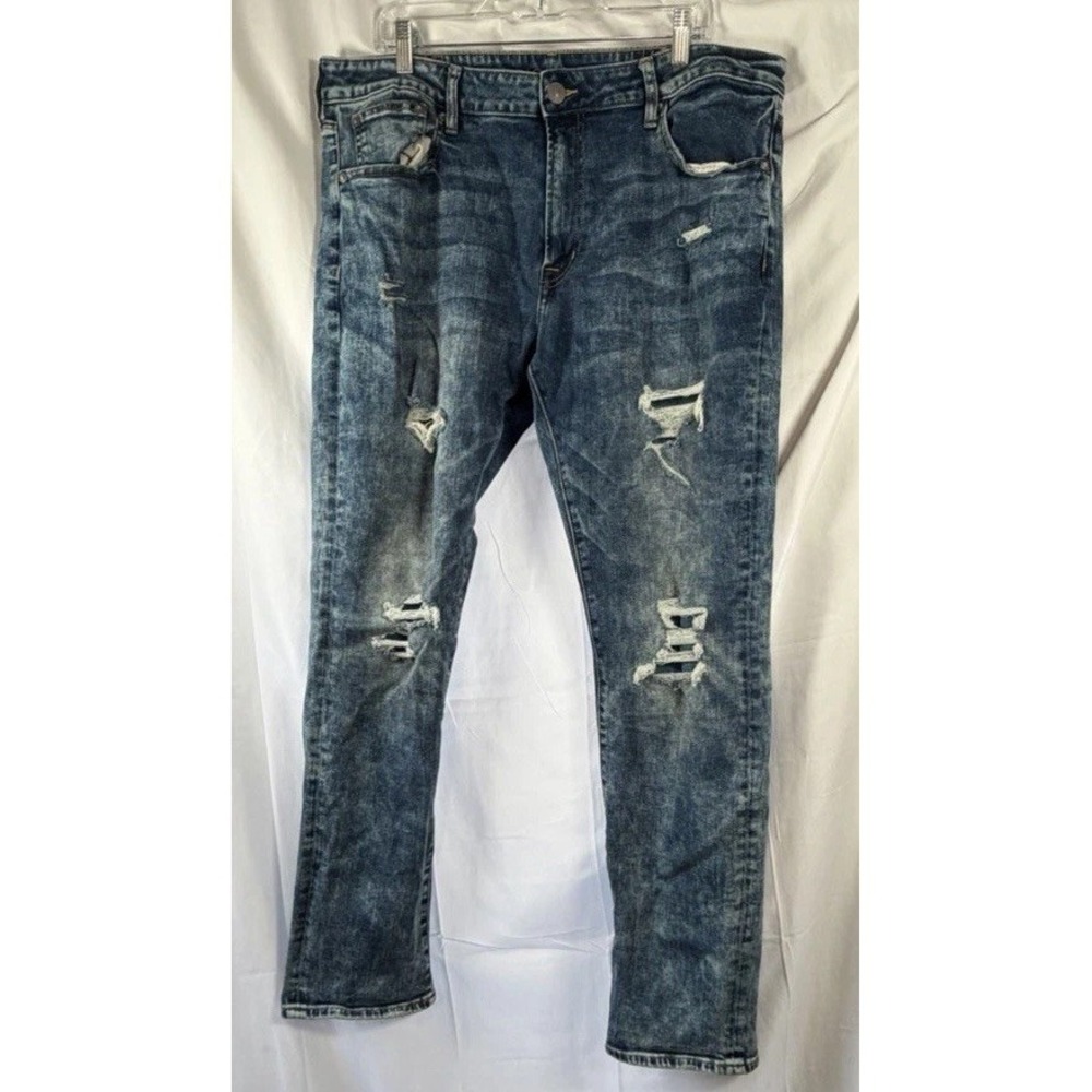 American Eagle Mens Jeans Flex Slim Destroyed 38x32 - Picture 4 of 16